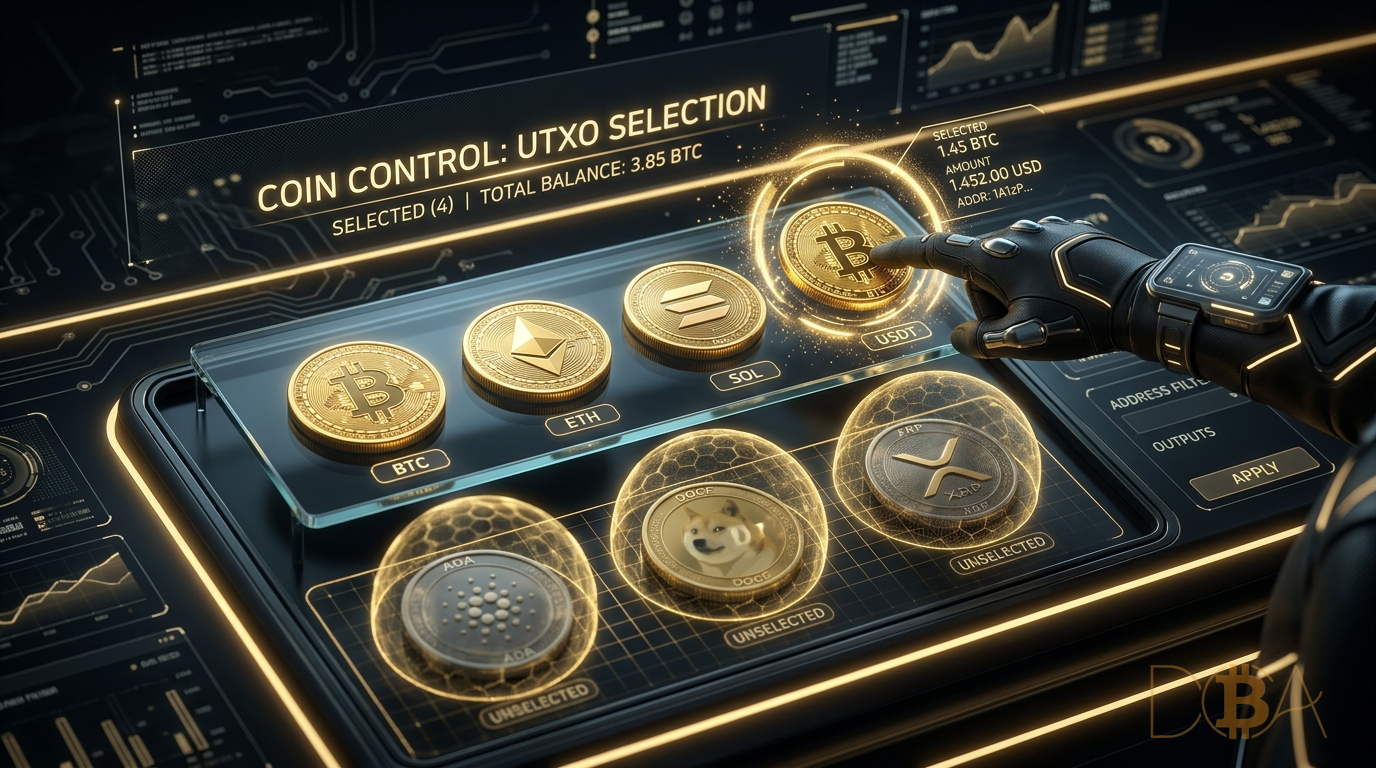 Sử dụng tính năng Coin Control để chủ động chọn UTXO khi gửi giao dịch nhằm bảo vệ quyền riêng tư.