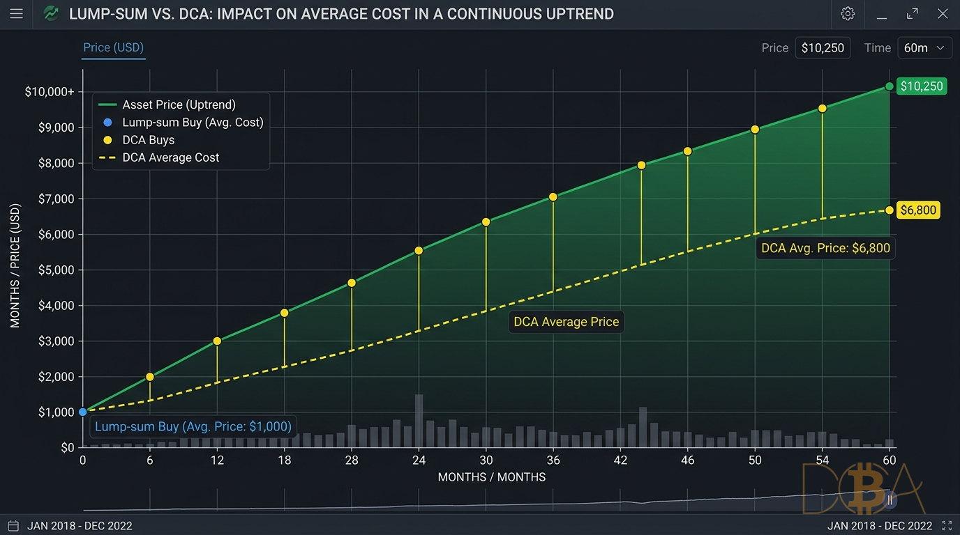 Điểm mua DCA vs Lump-sum trong xu hướng Uptrend
